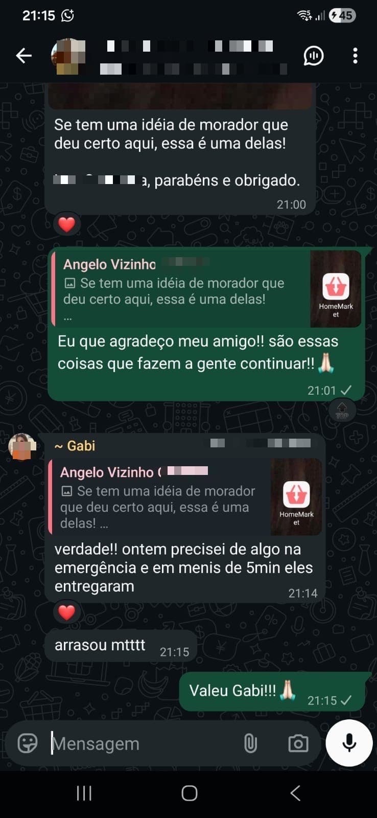 Happy HomeMarket customer