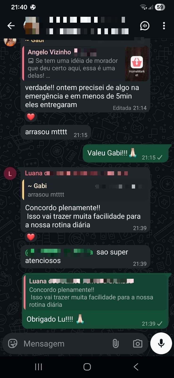 HomeMarket seller recommending the app